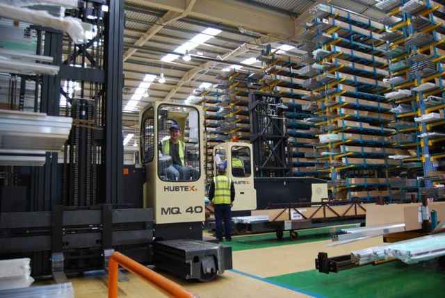 The Hubtex MQ40 multi-directional electric sideloader