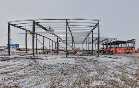 Snorkel booms were used extensively during construction of CSL facility.