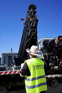 The 11 Hiab loader cranes are being used for welding pipelines on site.