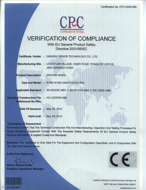 Driving Wheel CE Certificate