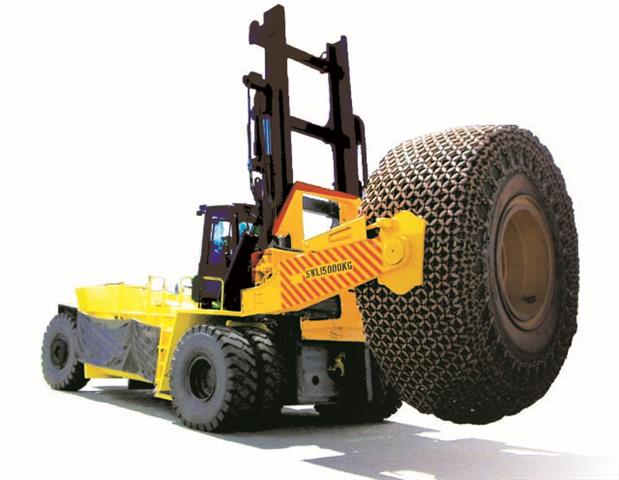 The Cascade Tire Handler provides solutions for changing, moving and stacking even the largest tires