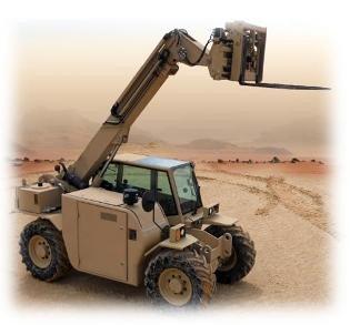 A Kalmar RT022 light-capability rough-terrain forklift.